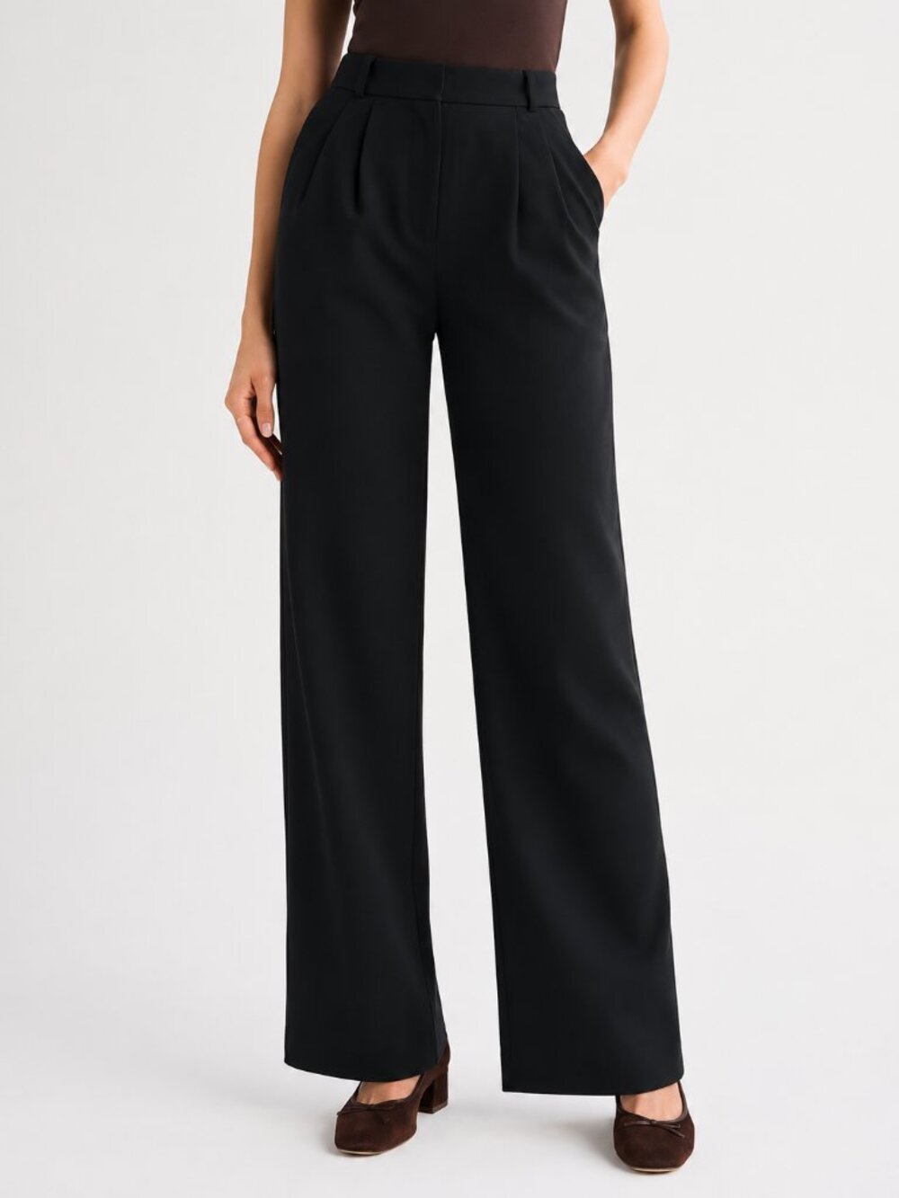 Abercrombie & Fitch Sloane Tailored Wide Leg Pant Black 30 Medium Regular